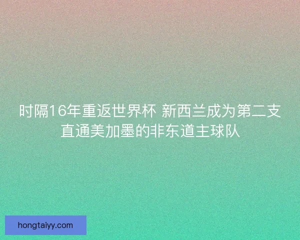 时隔16年重返世界杯 新西兰成为第二支直通美加墨的非东道主球队