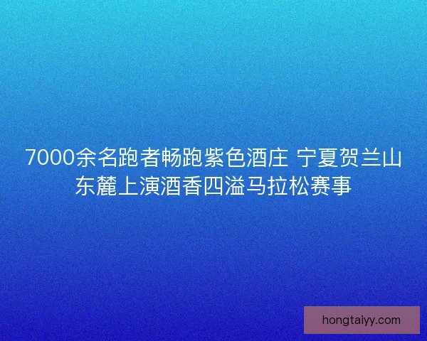 7000余名跑者畅跑紫色酒庄 宁夏贺兰山东麓上演酒香四溢马拉松赛事