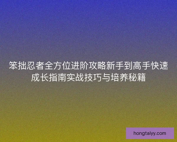 笨拙忍者全方位进阶攻略新手到高手快速成长指南实战技巧与培养秘籍