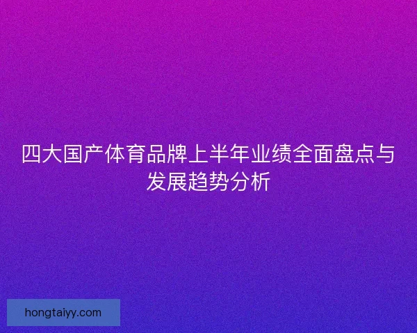 四大国产体育品牌上半年业绩全面盘点与发展趋势分析 四大国产体育品牌上半年业绩全面盘点与发展趋势分析